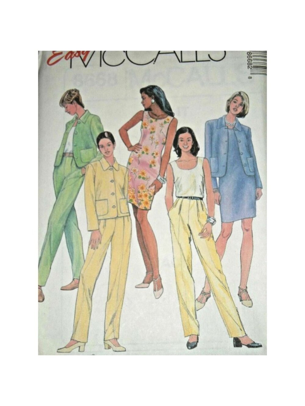 VTG Sewing Pattern McCalls 8668 Misses Unlined Jacket Top Dress Pants 6-10 U/C